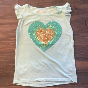 Girls Sequin Heart Shirt